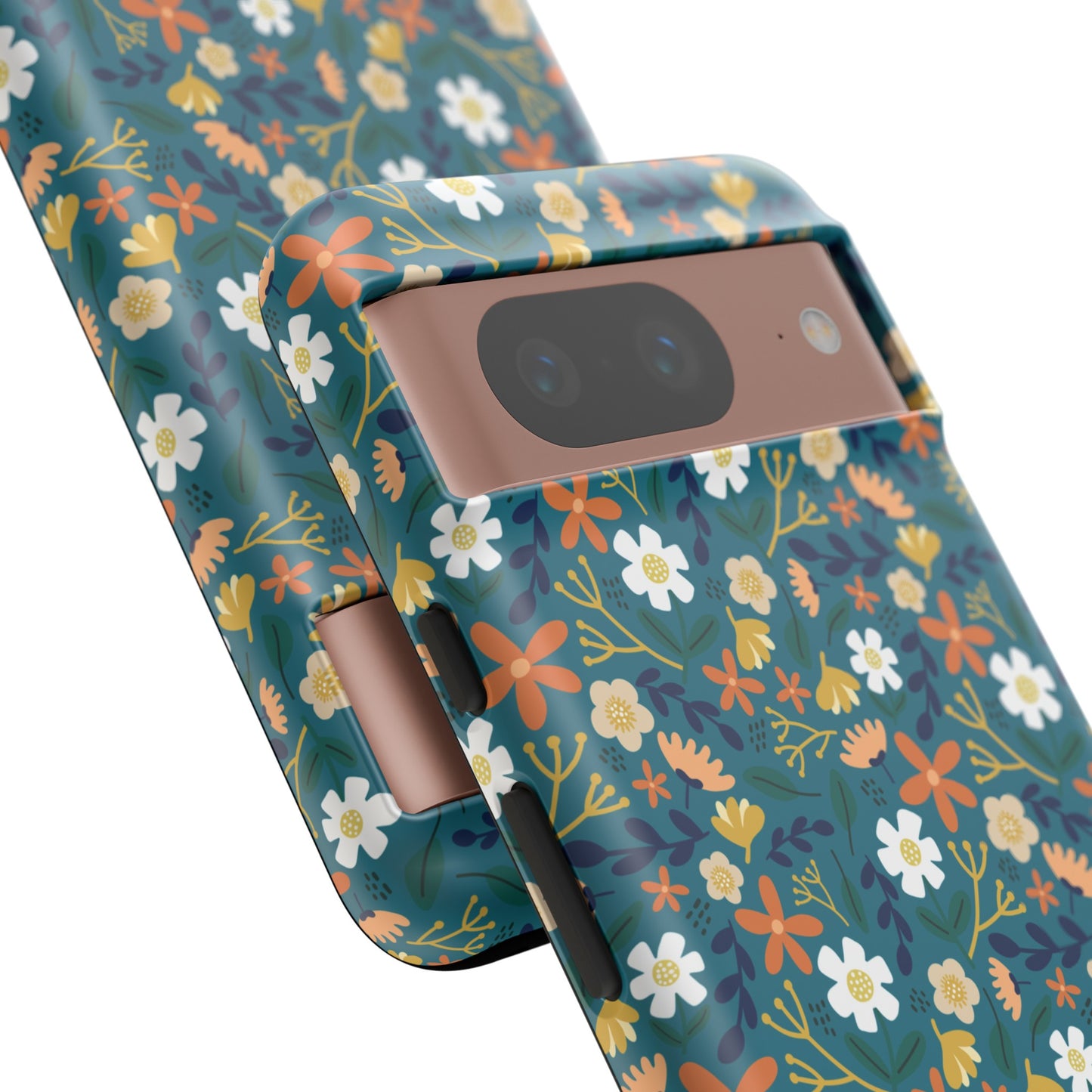 Phone Case: Florals on Teal