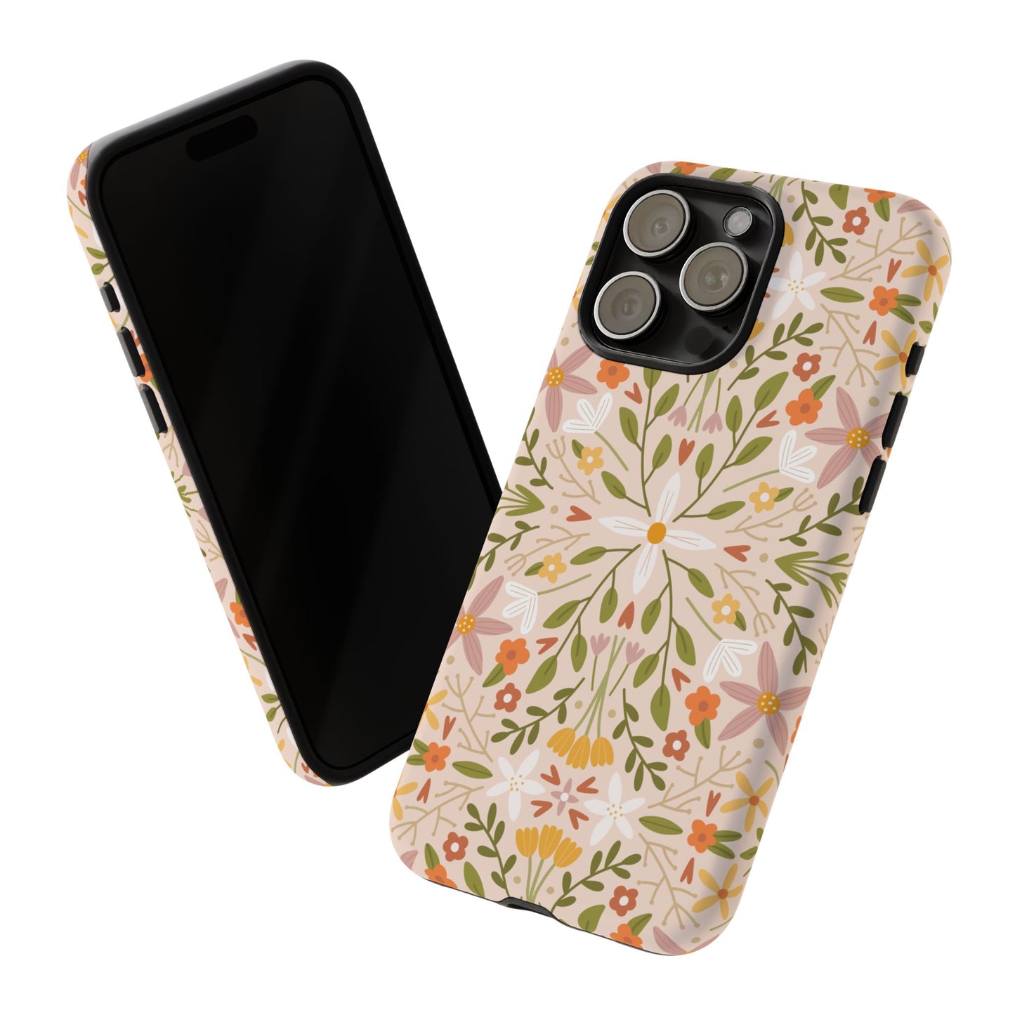 Phone Case: Florals on Tan