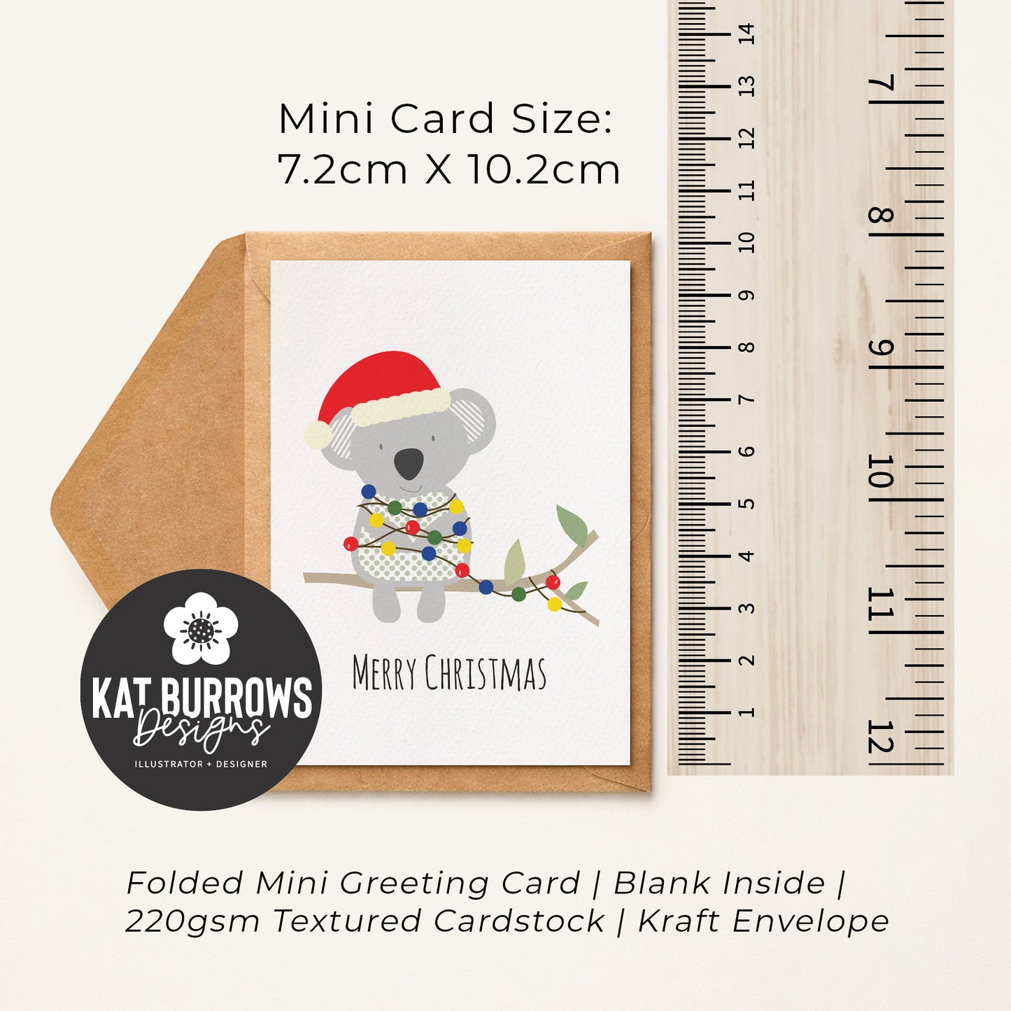 Set of 4: MINI Cards: Aussie Christmas