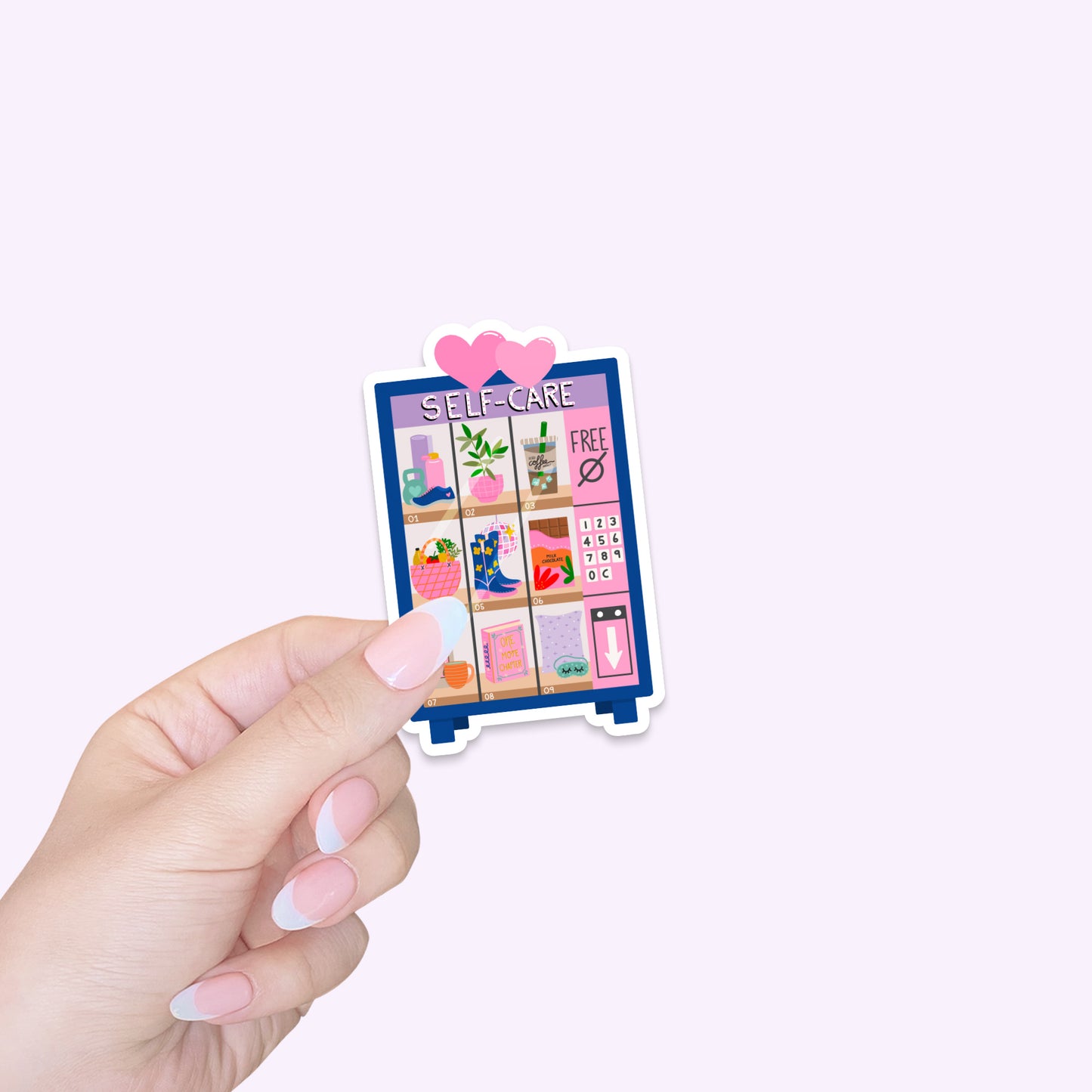 Die Cut Sticker: Blue Self-Care Vending Machine