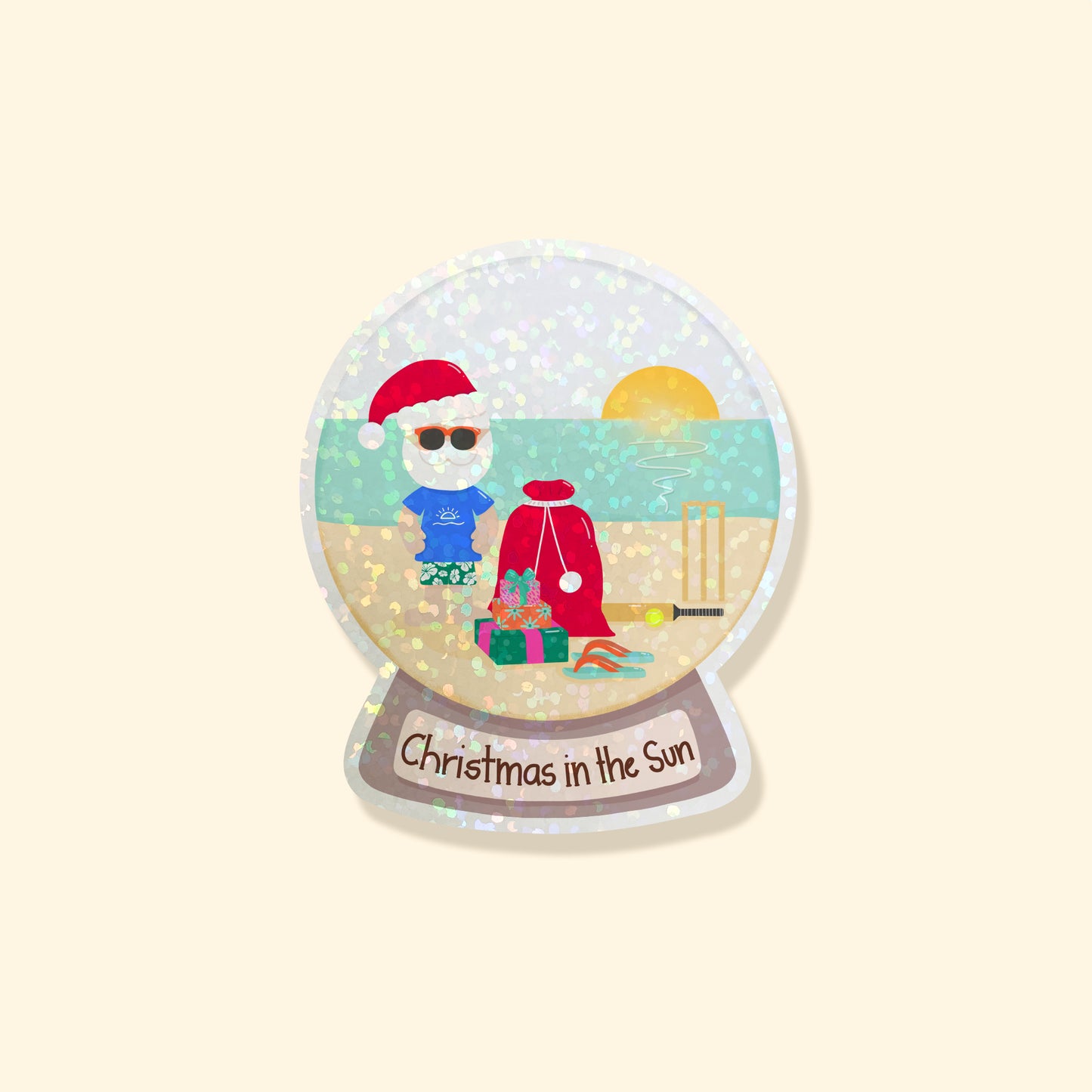 Die Cut Sticker: Santa Globe