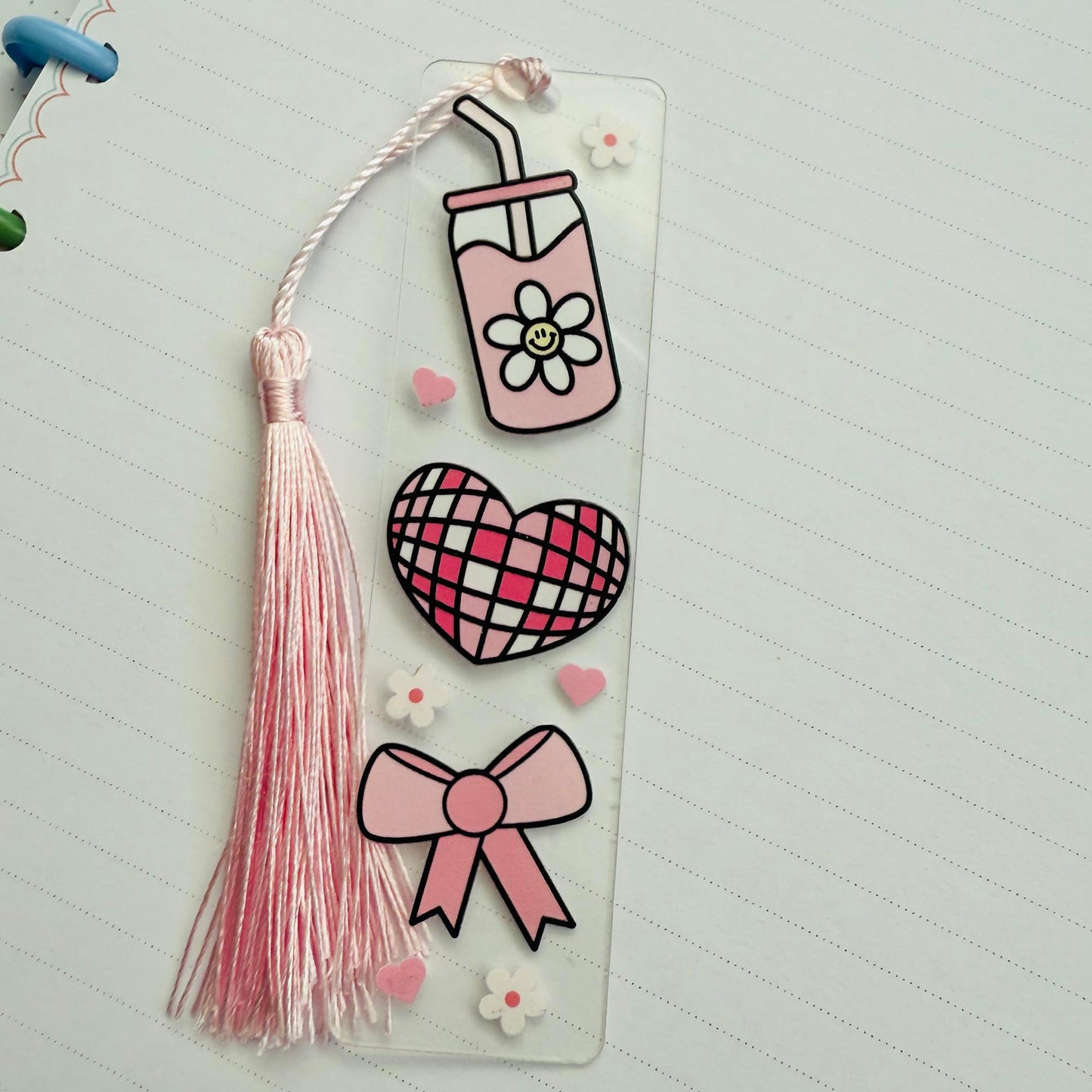 Acrylic Bookmark: Retro Pink Disco