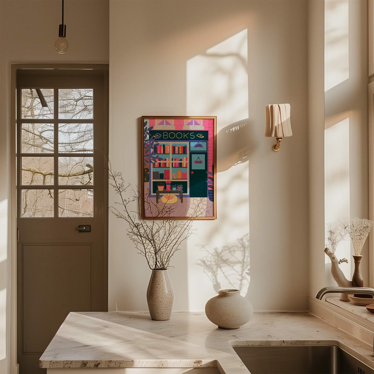 Art Print: Book Store Pink