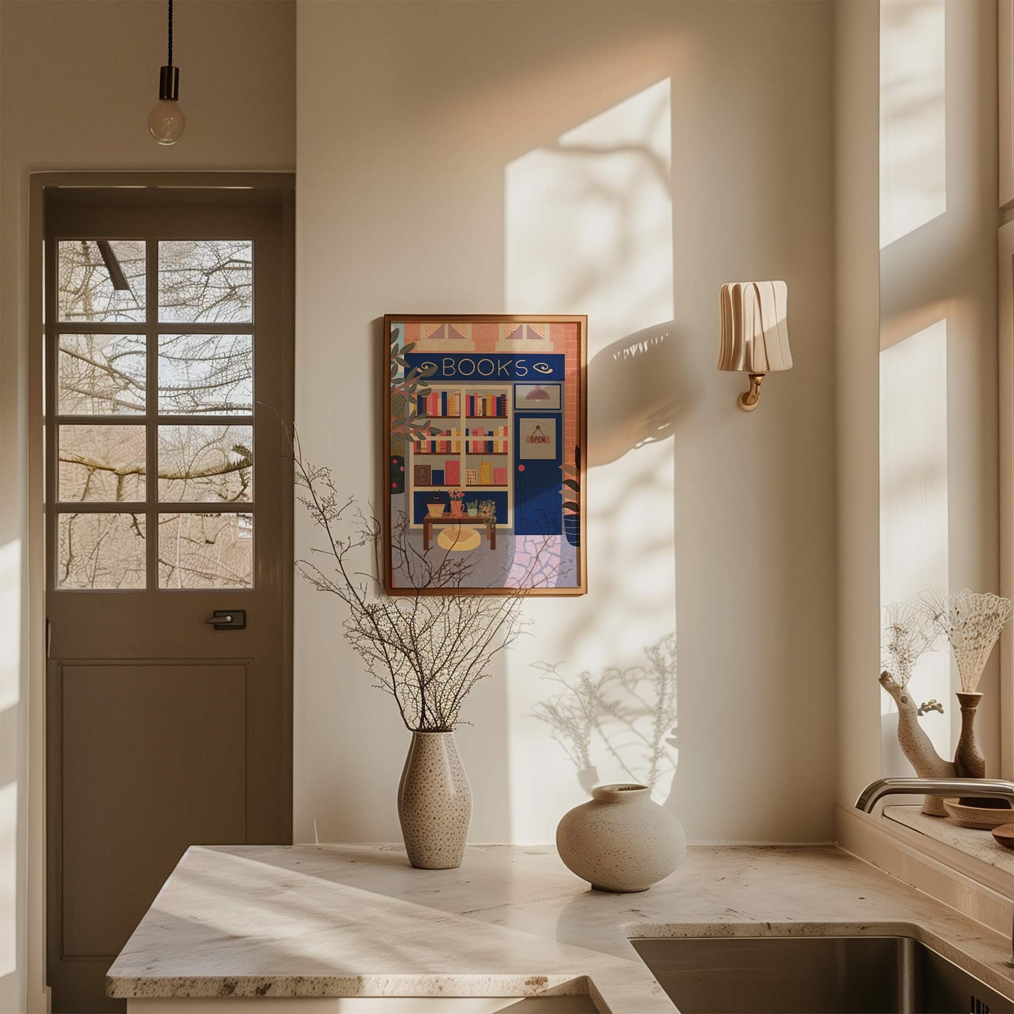 Art Print: Book Store Blue