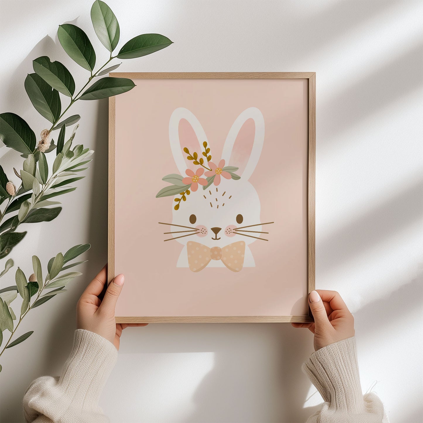 Digital Art Print: Bunny and Blooms