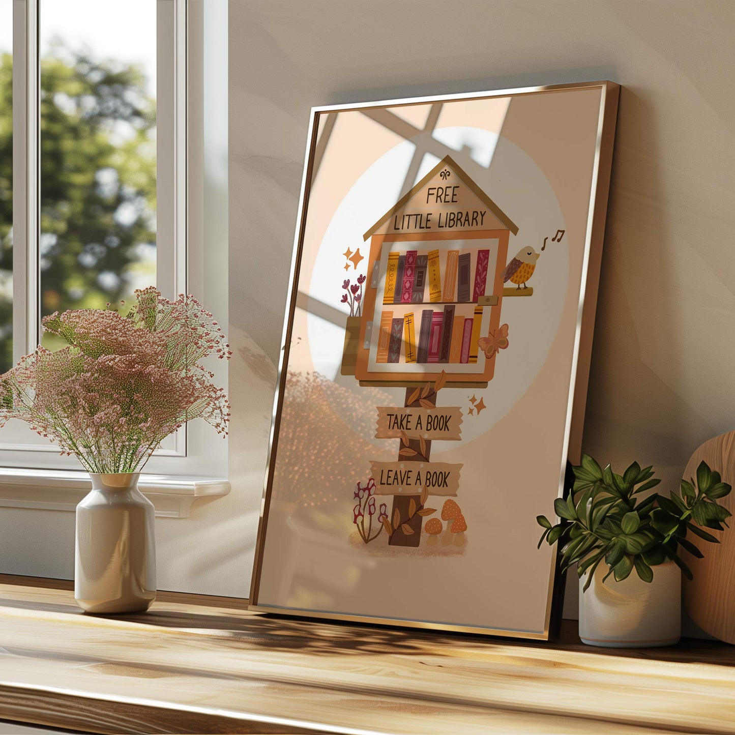 Digital Art Print: Little Library Autumn