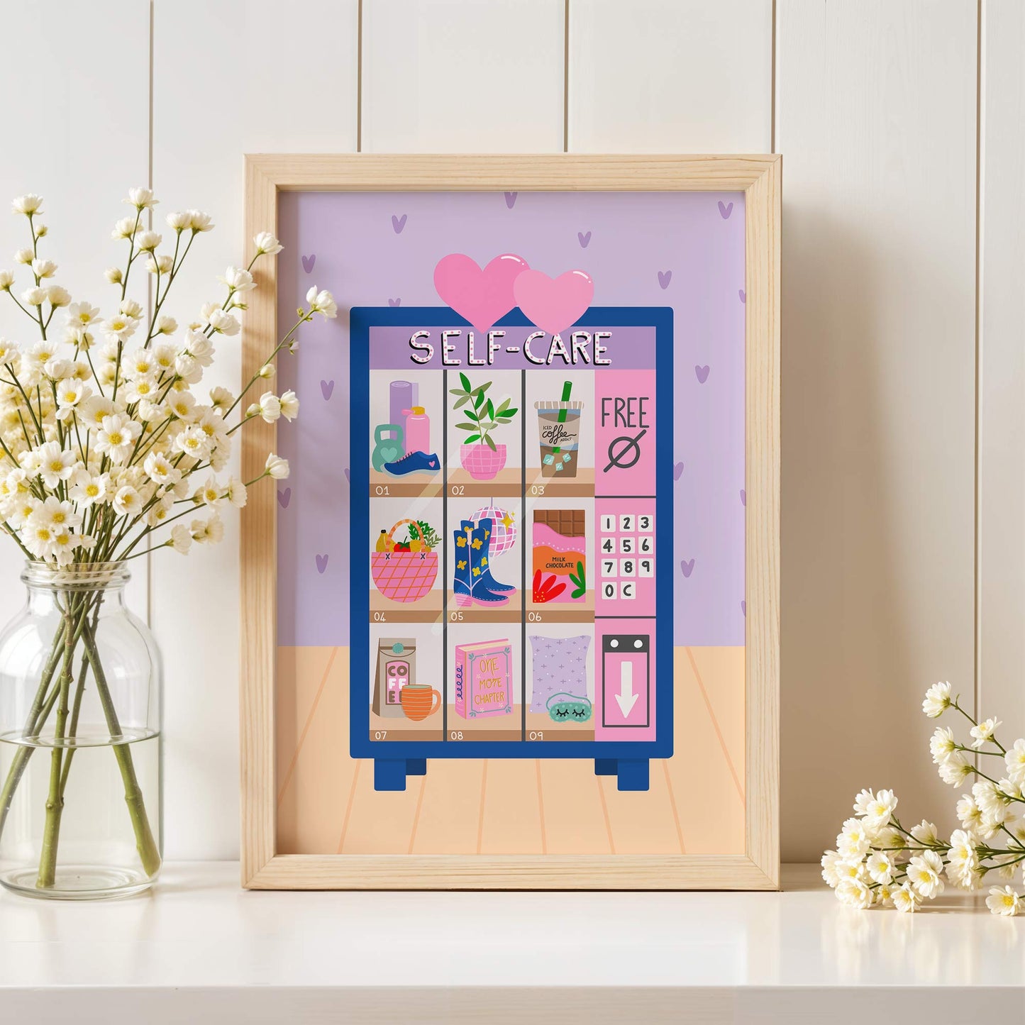 Digital Art Print: Self-Care Vending Machine Blue