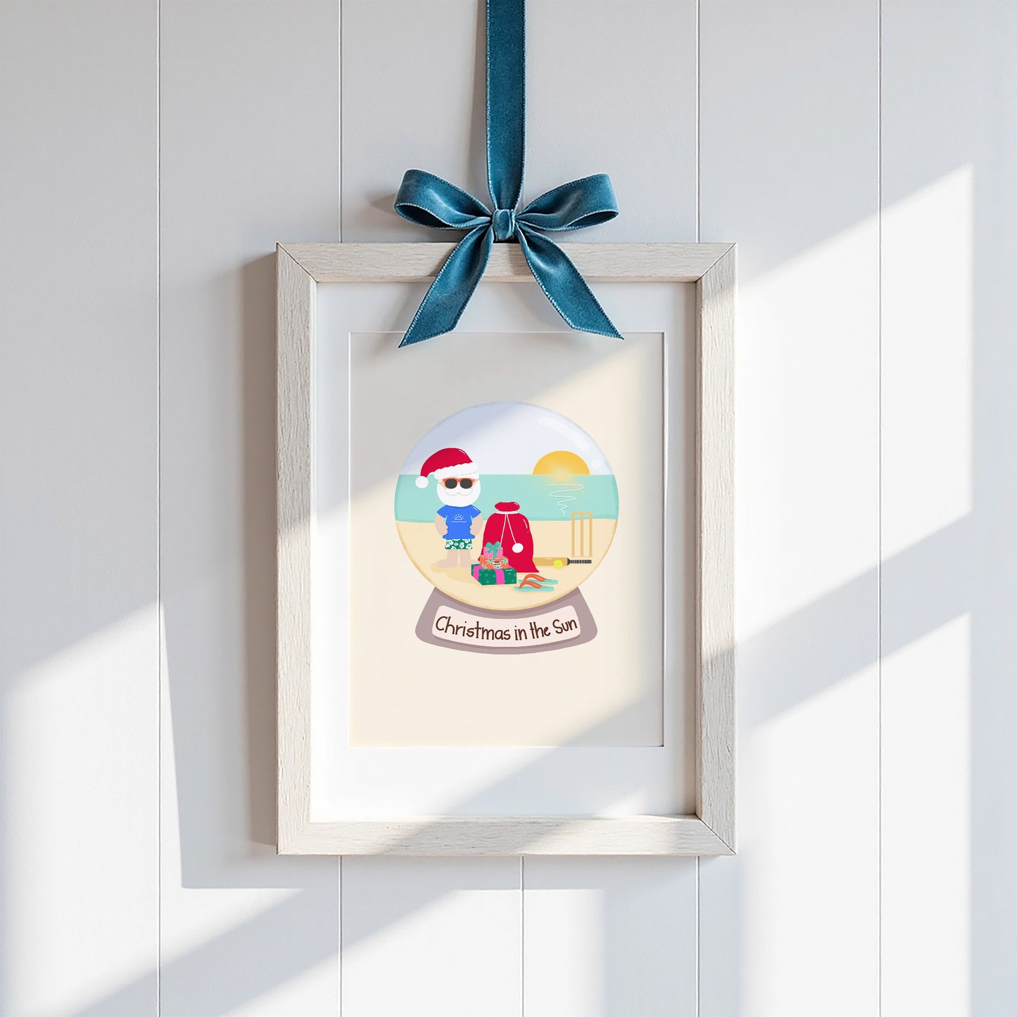 Art Print: Aussie Santa Globe