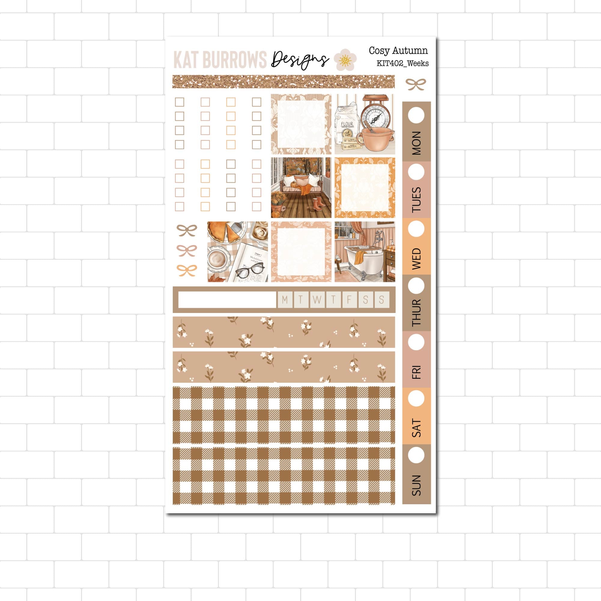 Cosy Autumn Hobonichi Weeks Sticker Kit and suits the Lime Mini Weeks ...