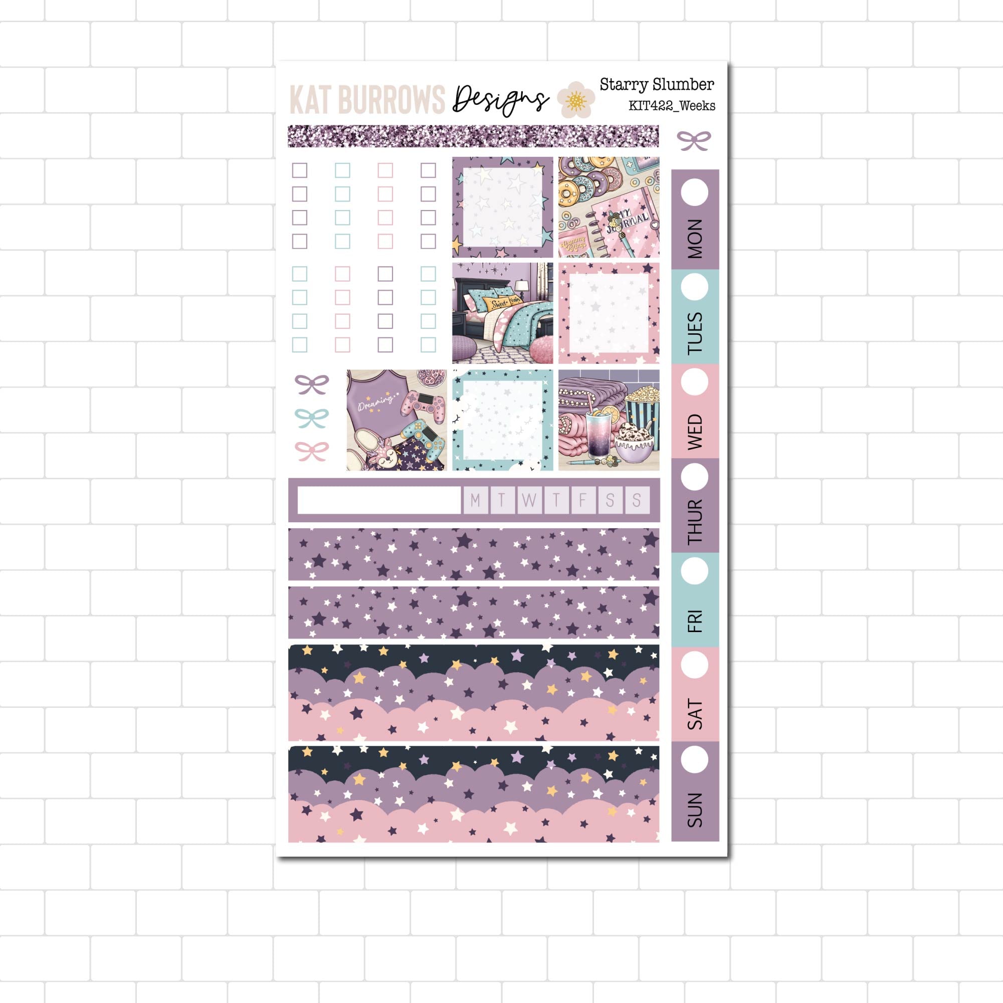 Starry Slumber Hobonichi Weeks Sticker Kit and suits the Lime Mini ...