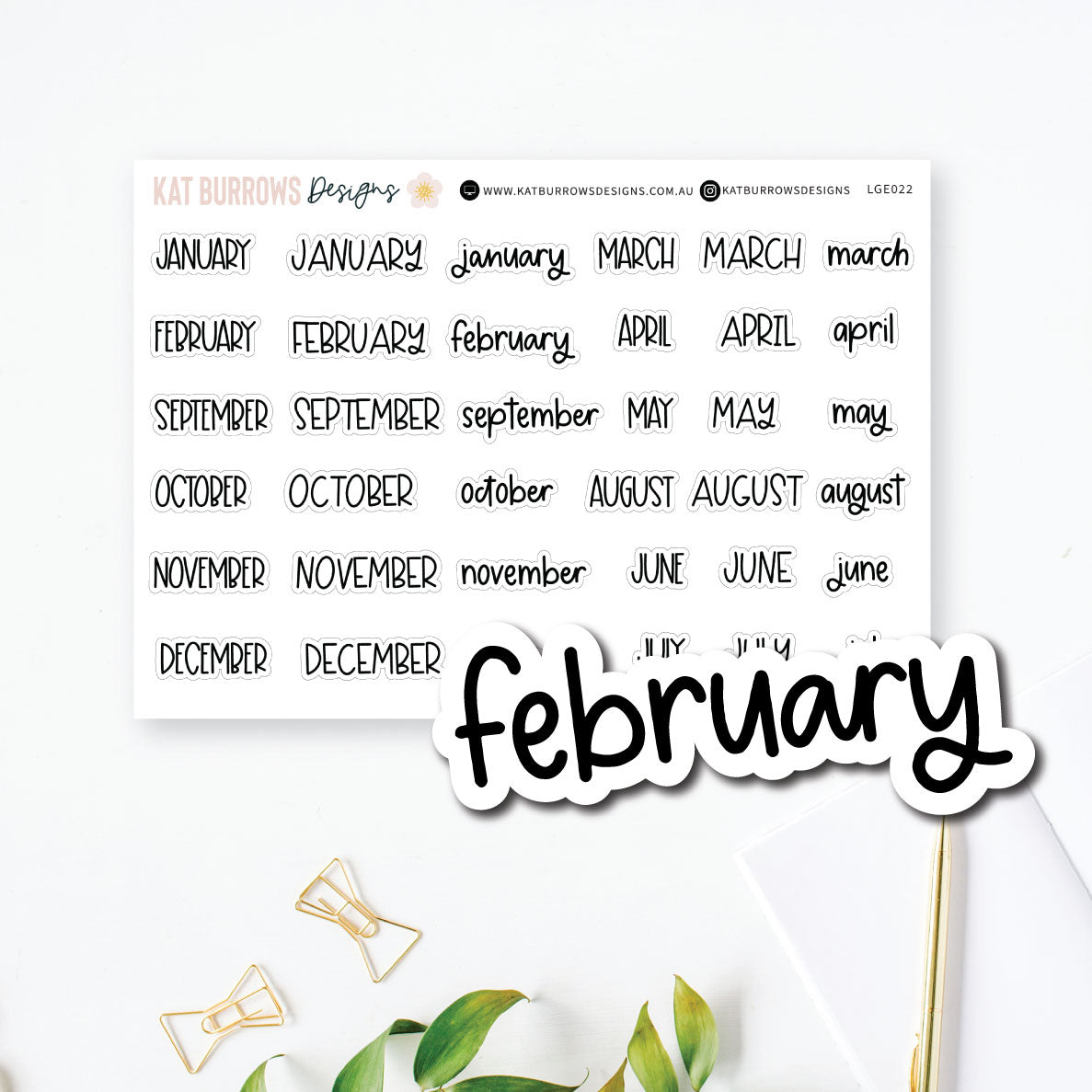Stickers: Months Scripts