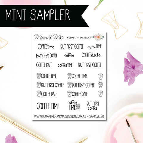 Mini Sampler: Coffee Time Script Icons