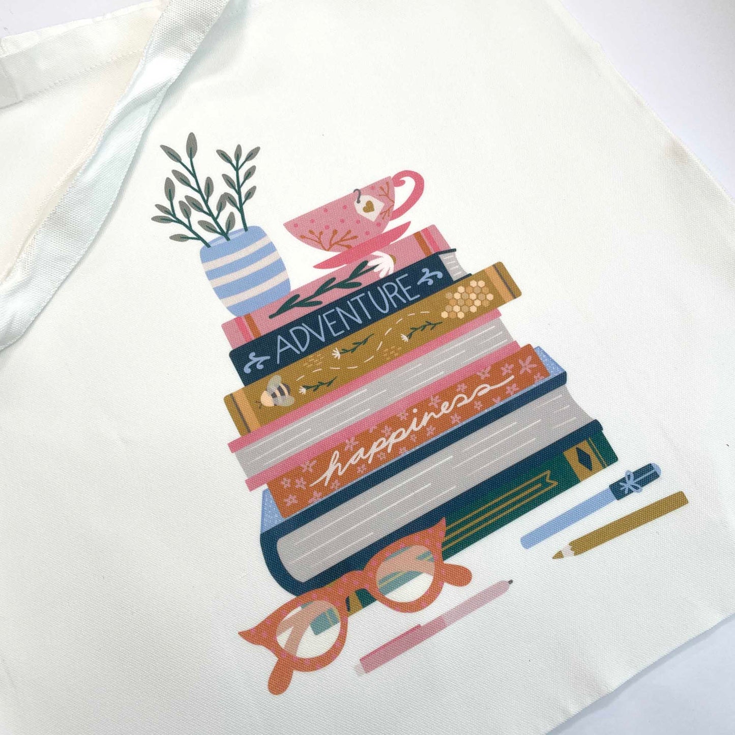 White Tote Bag: Bookish