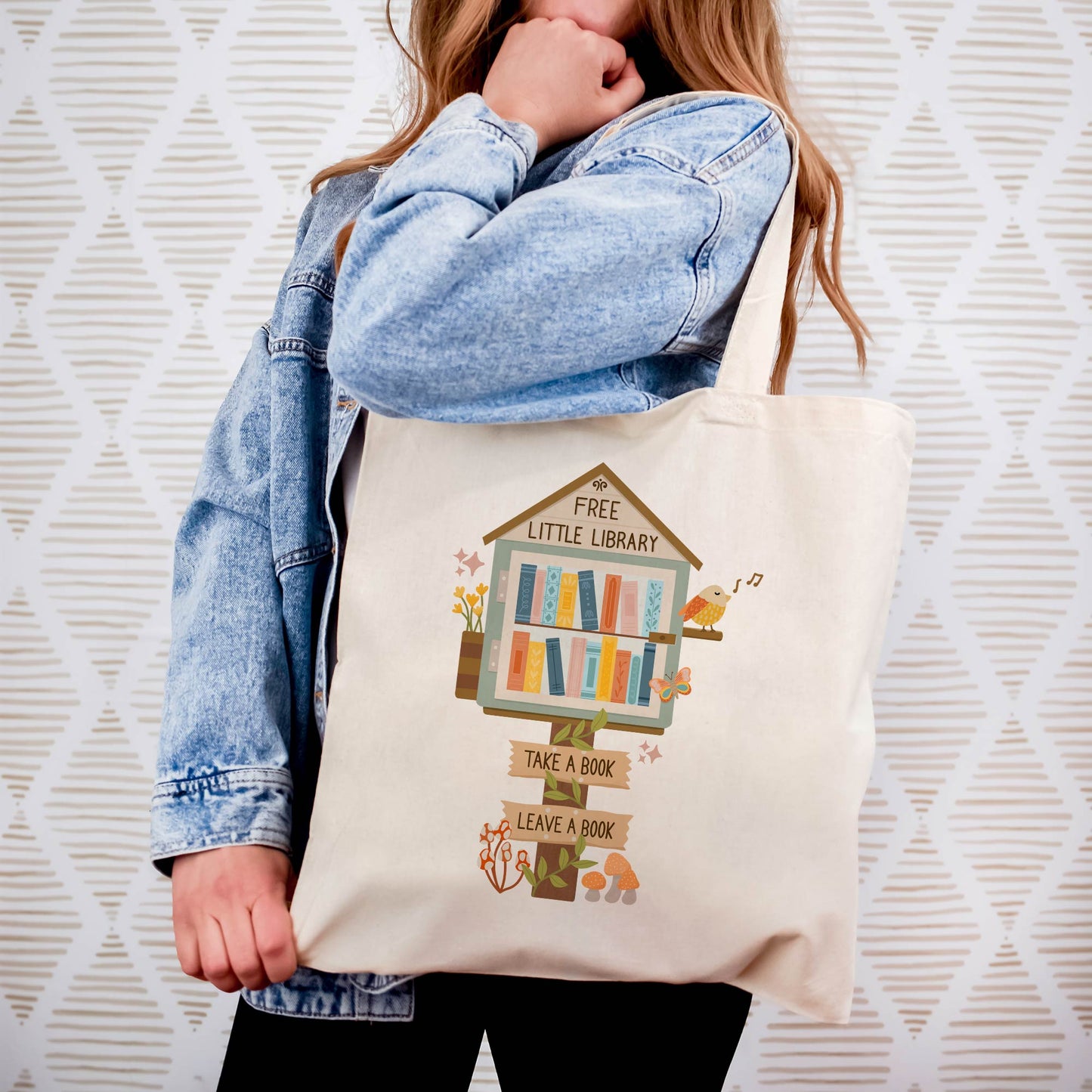 Canvas Tote Bag: Little Library