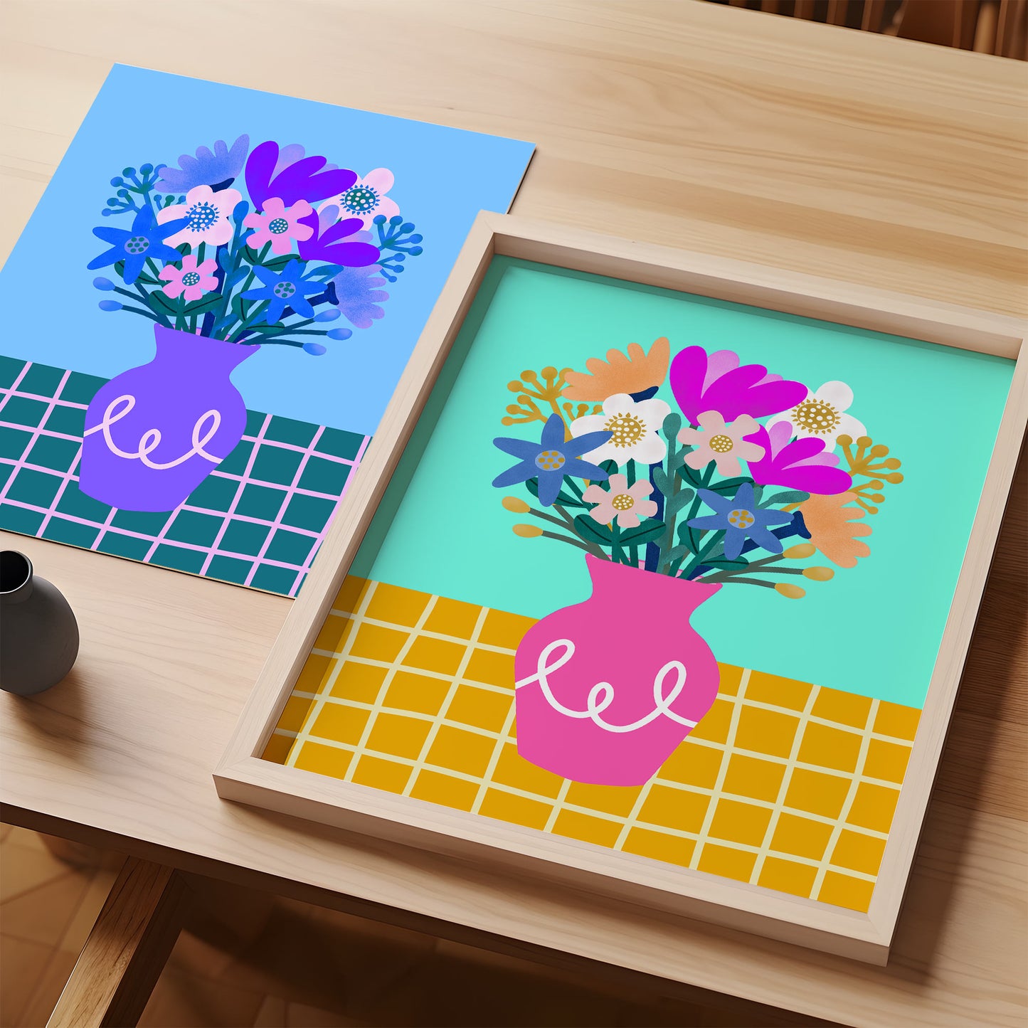 Digital Art Print: Vase of Flowers Pink