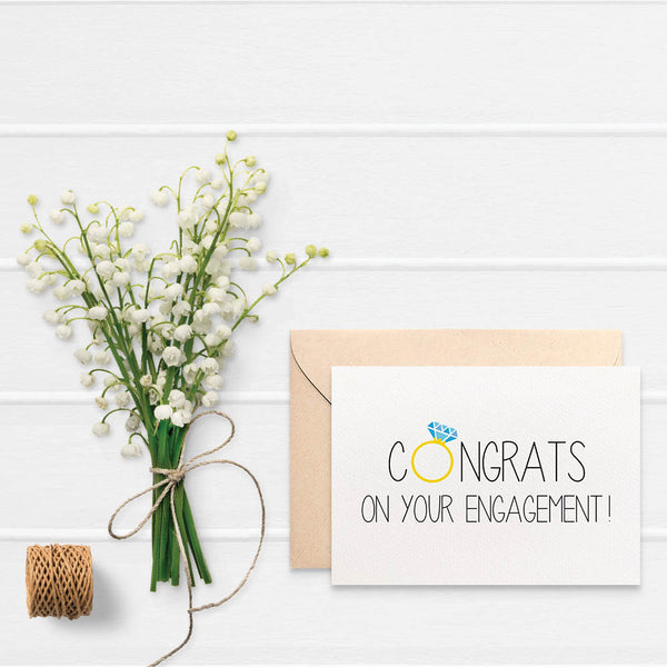 Congrats with Diamond Ring Greeting Card by mumandmehandmadedesigns- An Australian Online Stationery and Card Shop