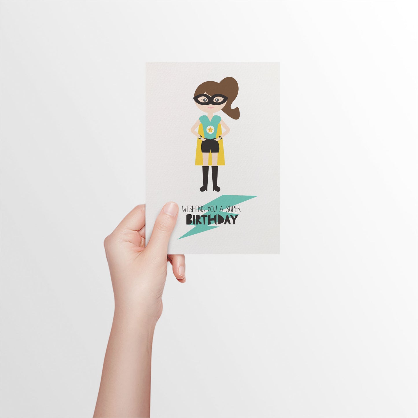 Superhero Girl Greeting Card by mumandmehandmadedesigns- An Australian Online Stationery and Card Shop