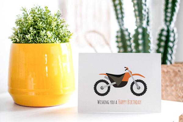 Motorbike Greeting Card by mumandmehandmadedesigns- An Australian Online Stationery and Card Shop