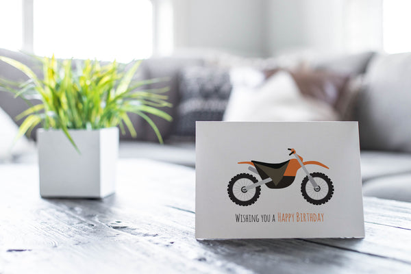 Motorbike Greeting Card by mumandmehandmadedesigns- An Australian Online Stationery and Card Shop