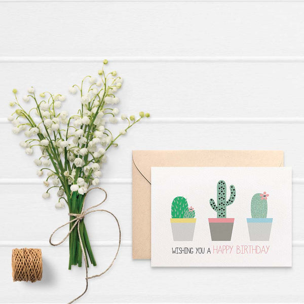 Cactus Cacti in Pots Greeting Card by mumandmehandmadedesigns- An Australian Online Stationery and Card Shop