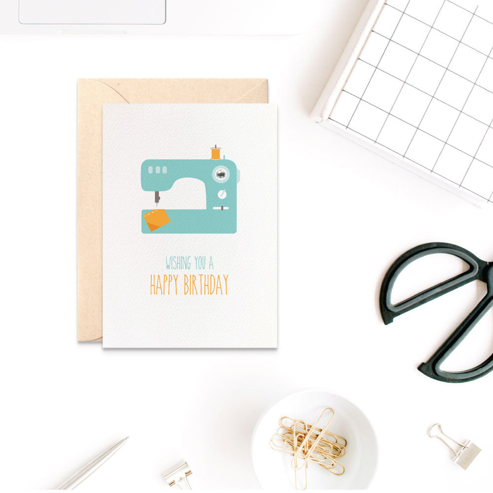 Sewing Machine Greeting Card by mumandmehandmadedesigns- An Australian Online Stationery and Card Shop