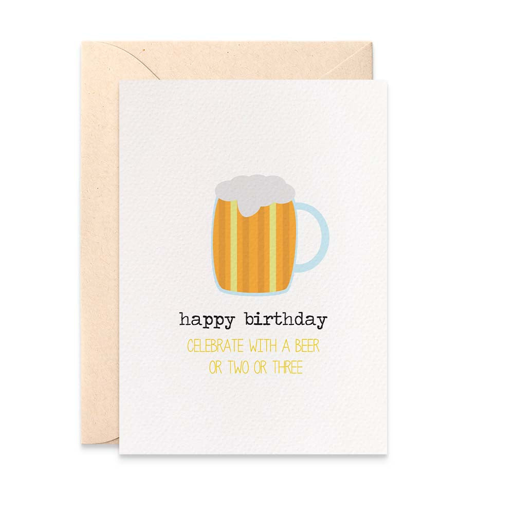 Large Beer Greeting Card by mumandmehandmadedesigns- An Australian Online Stationery and Card Shop