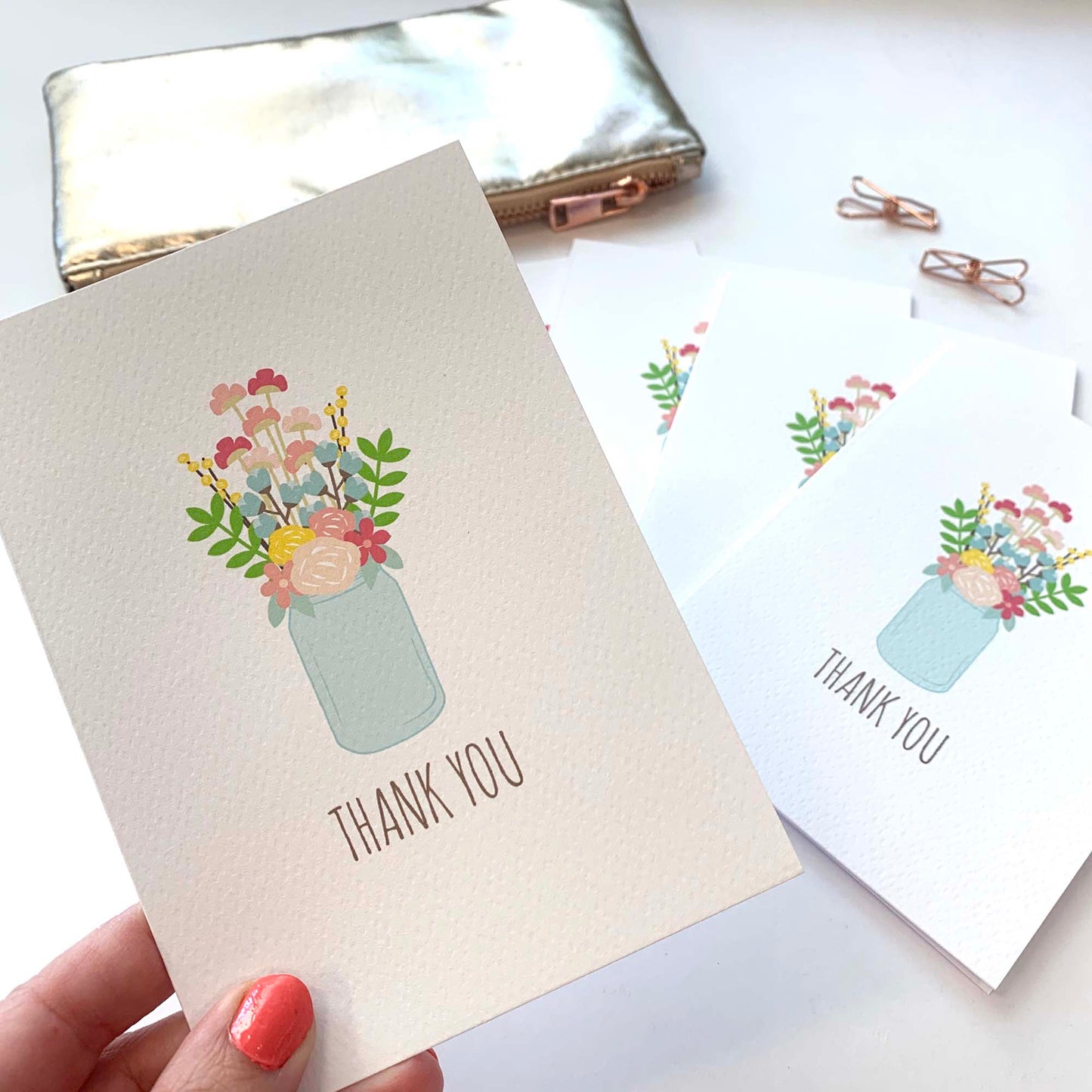 Set of 5 - Mason Jar Greeting Cards by mumandmehandmadedesigns- An Australian Online Stationery and Card Shop