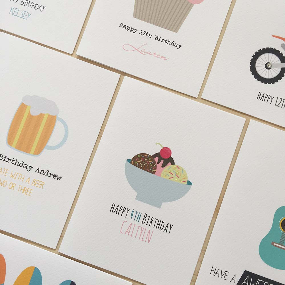 Personalise My Card - Text on Front of Card Only Custom Card by mumandmehandmadedesigns- An Australian Online Stationery and Card Shop