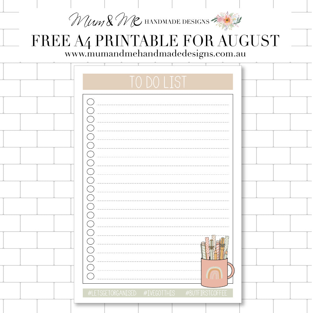 FREE PRINTABLE FOR AUGUST - TO DO LIST (BOHO RAINBOW)