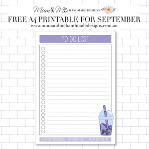 FREE PRINTABLE FOR SEPTEMBER - TO DO LIST (BUBBLE TEA)