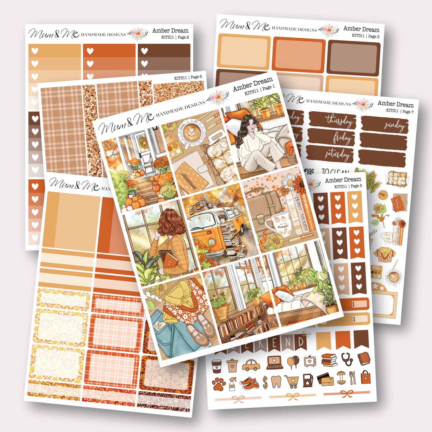 Autumn Dream Planner Sticker Collection featuring Autumn themed ...