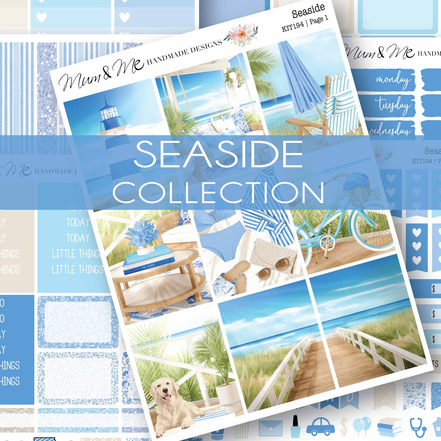 Seaside Beach Sticker Kit for your Planners. – Kat Burrows Designs