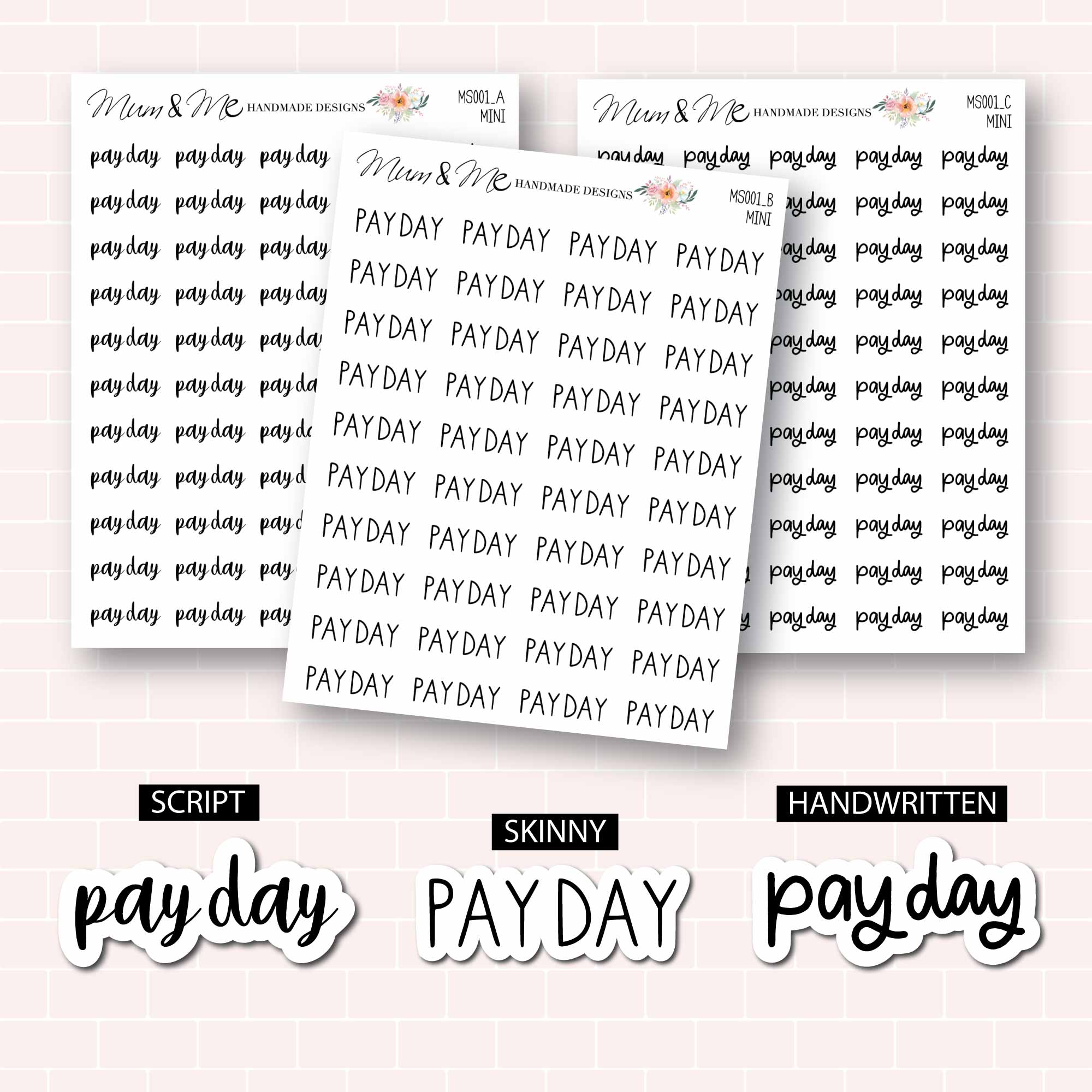 Script Stickers – Kat Burrows Designs