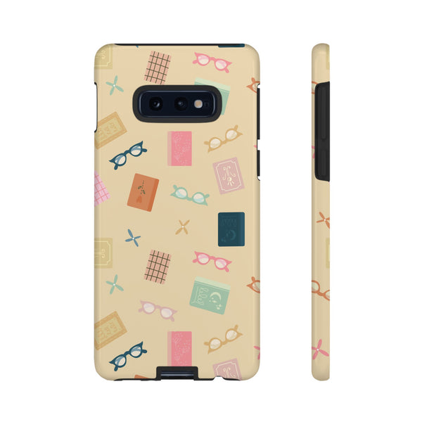 Phone Case: Books and Glasses on Yellow