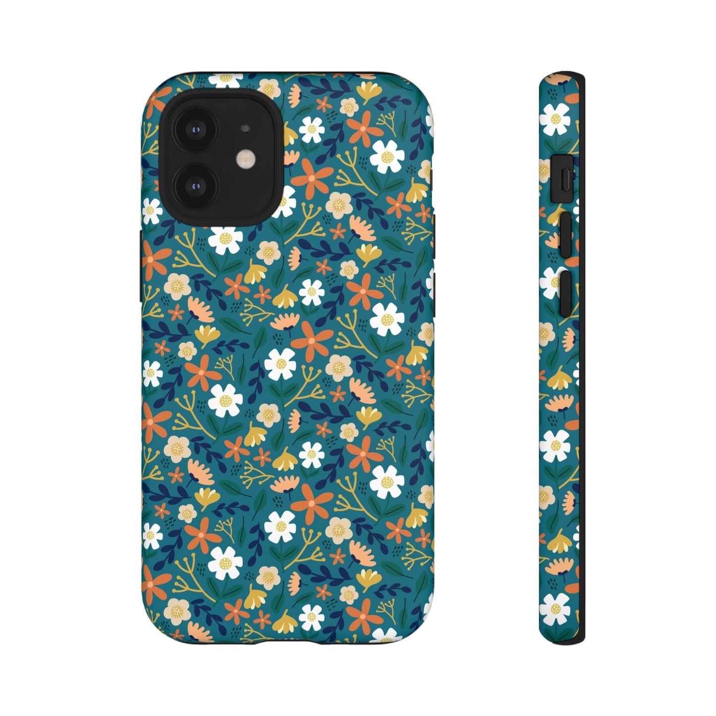 Phone Case: Florals on Teal