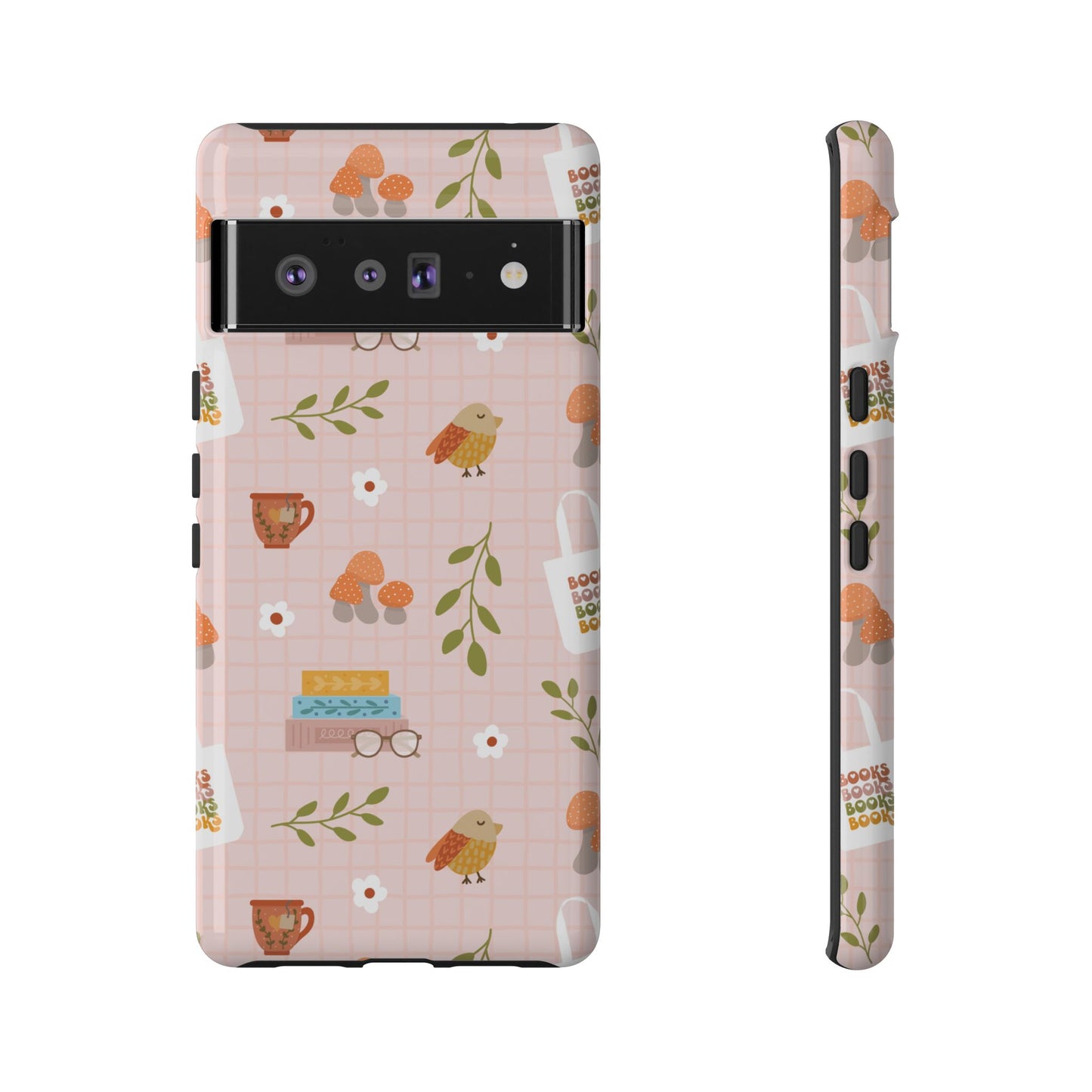Phone Case: Little Library Items on Pink
