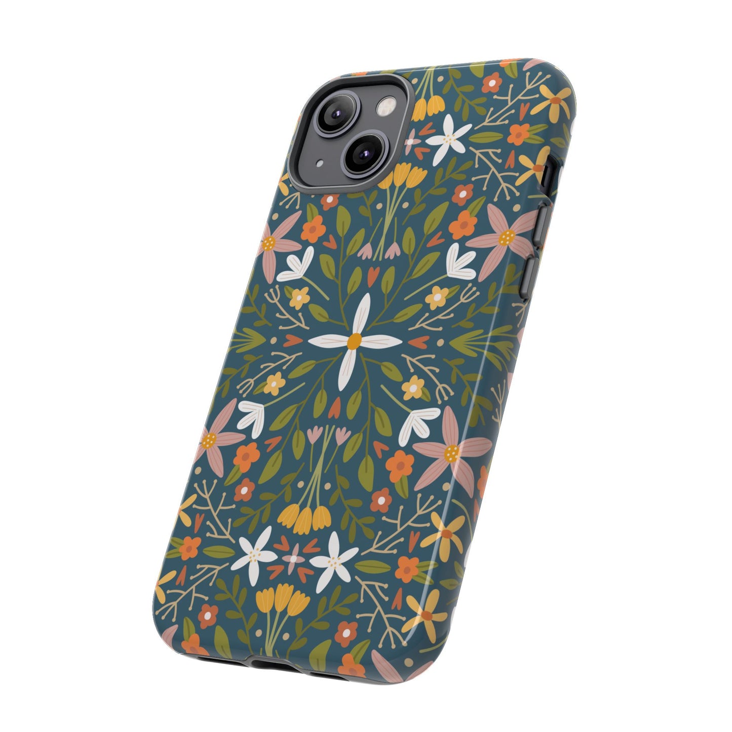Phone Case: Florals on Blue
