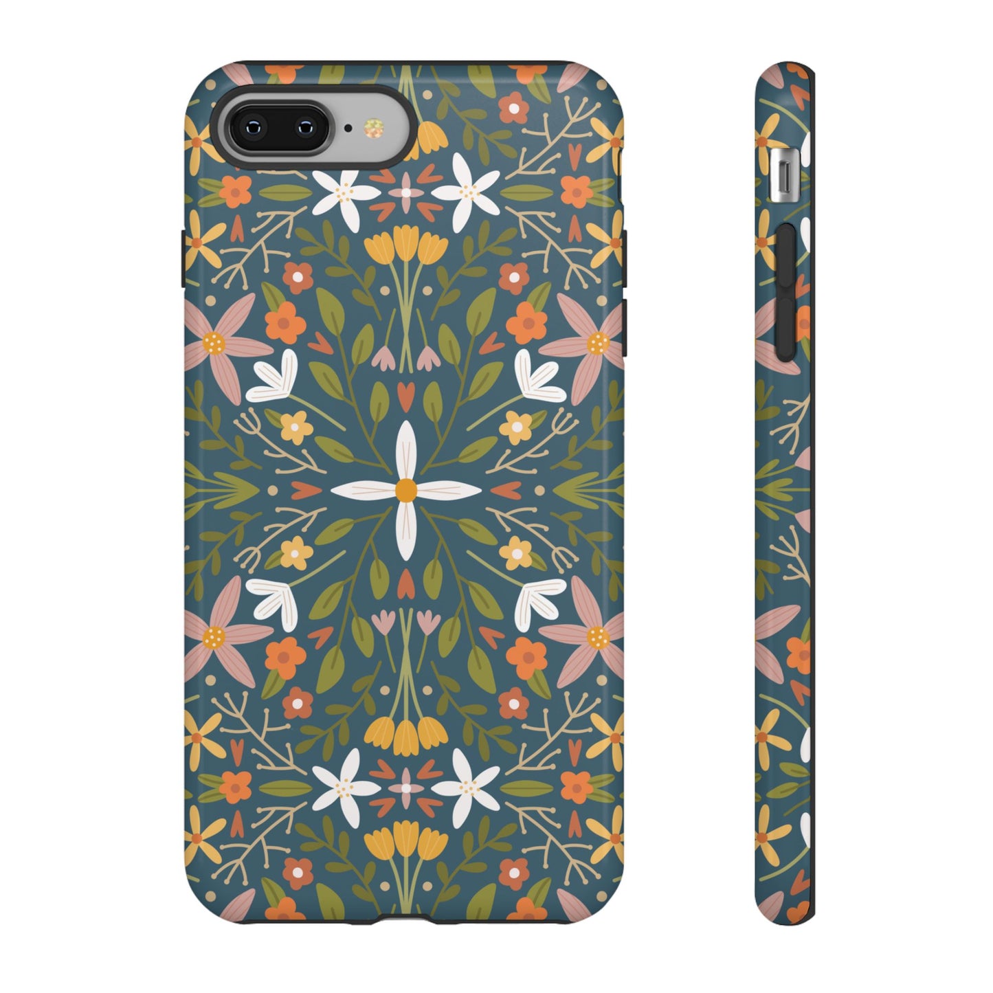 Phone Case: Florals on Blue