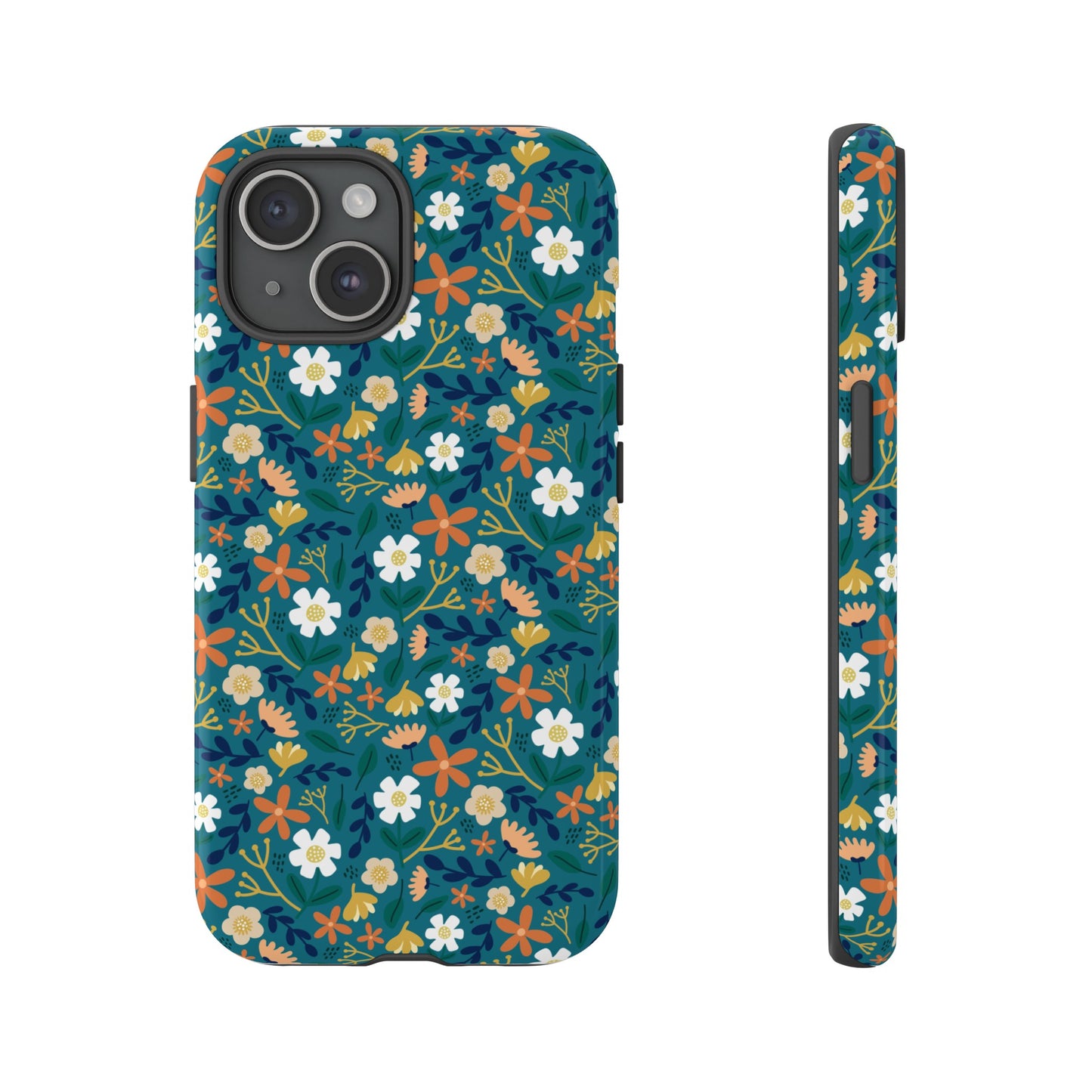 Phone Case: Florals on Teal