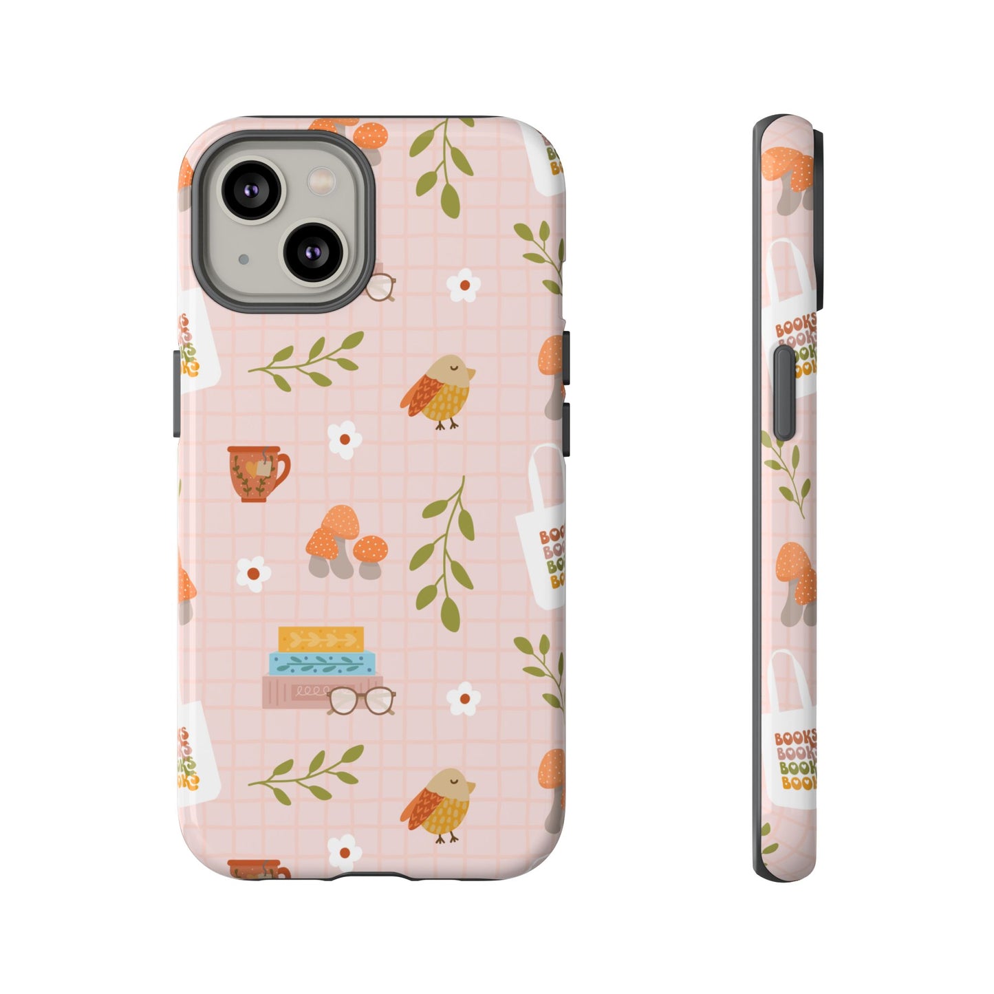 Phone Case: Little Library Items on Pink