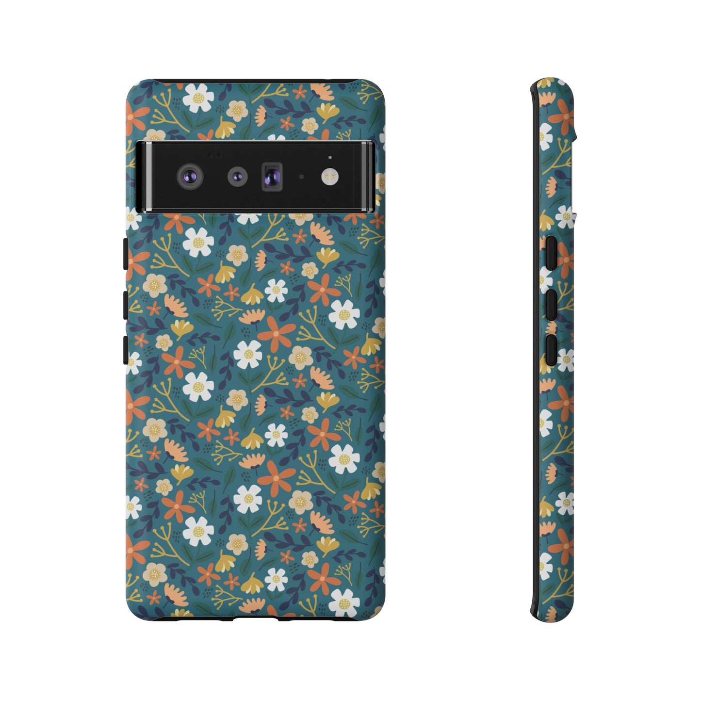 Phone Case: Florals on Teal