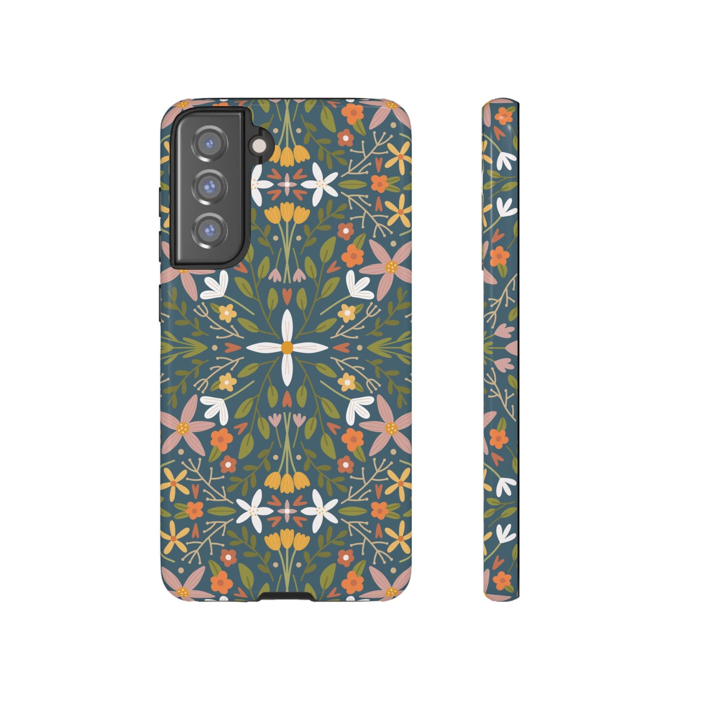 Phone Case: Florals on Blue