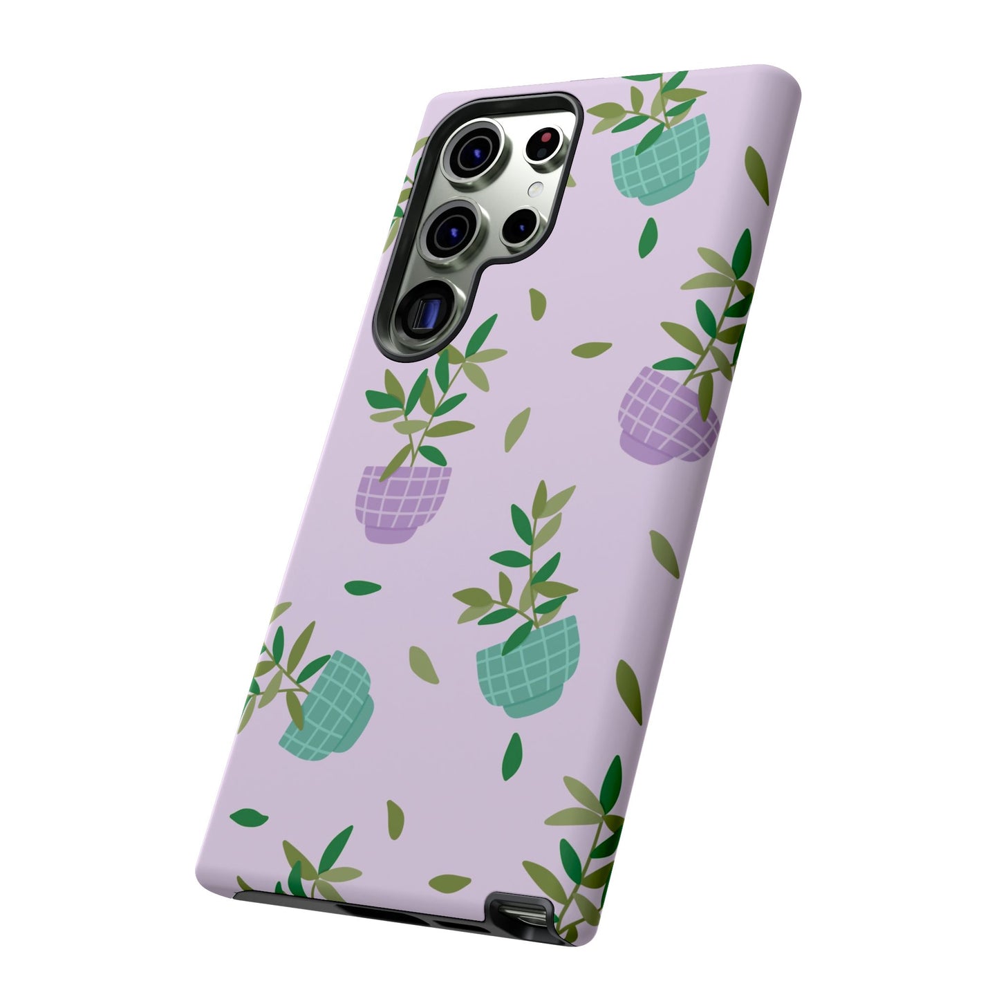 Phone Case: Pot Plants Purple