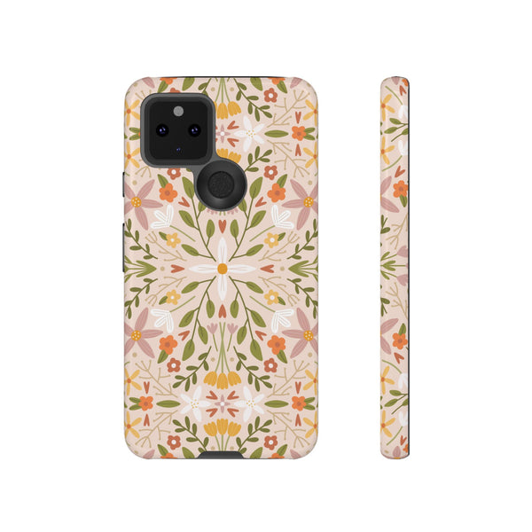 Phone Case: Florals on Tan
