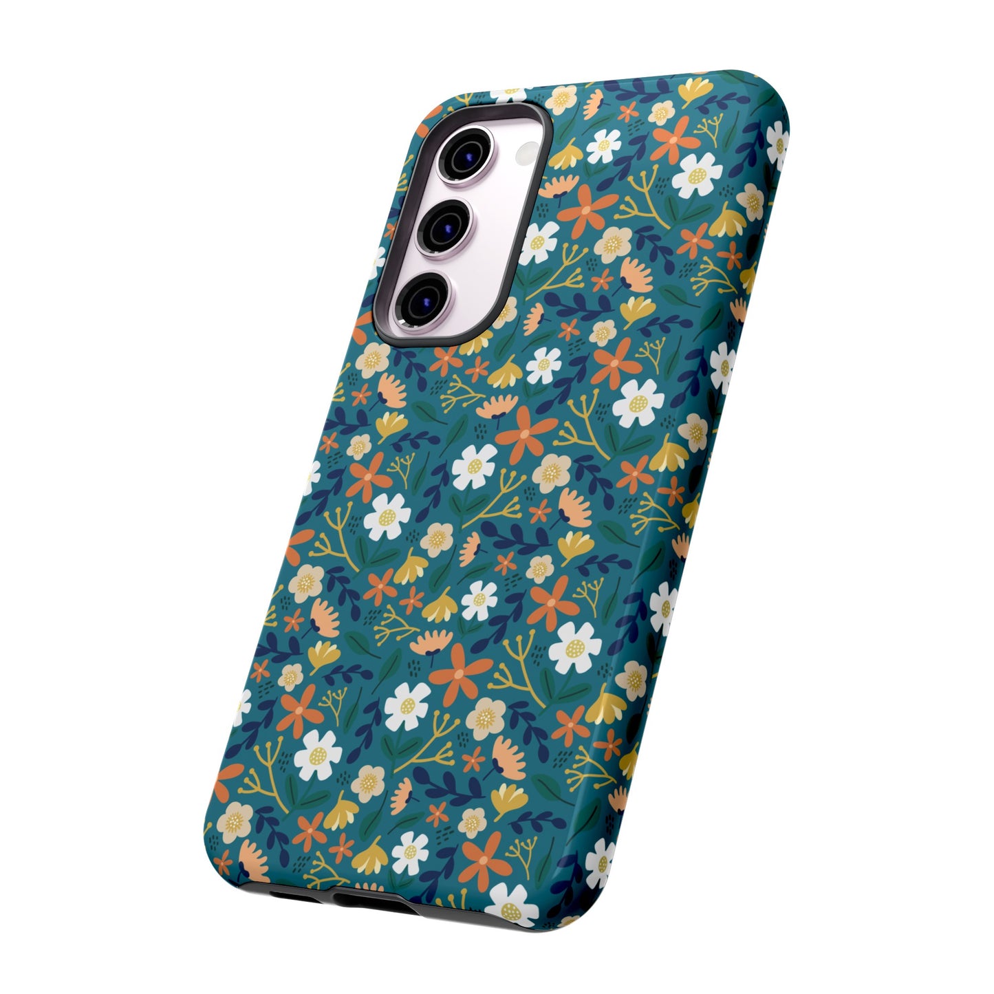 Phone Case: Florals on Teal
