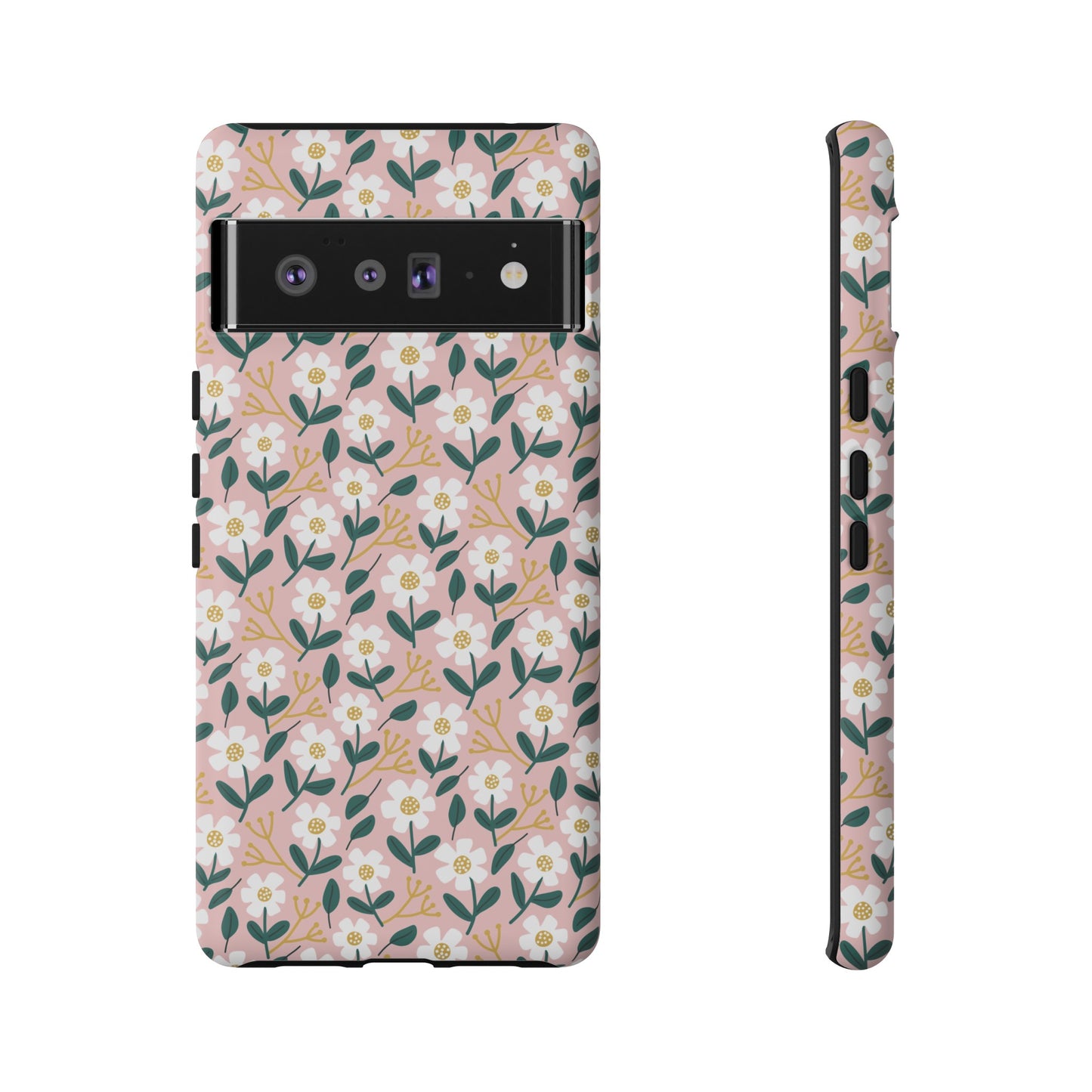 Phone Case: White Daisies on Pink