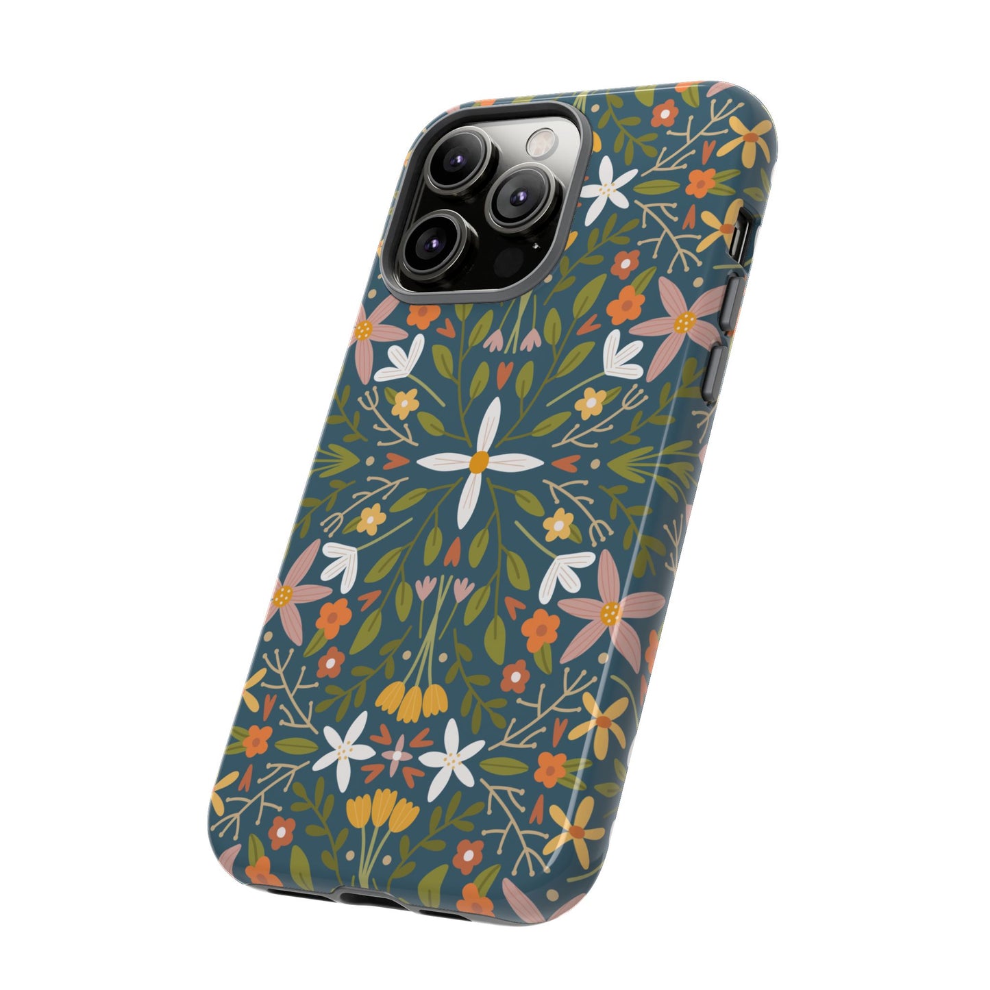 Phone Case: Florals on Blue