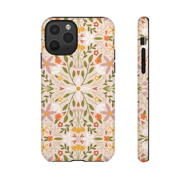 Phone Case: Florals on Tan