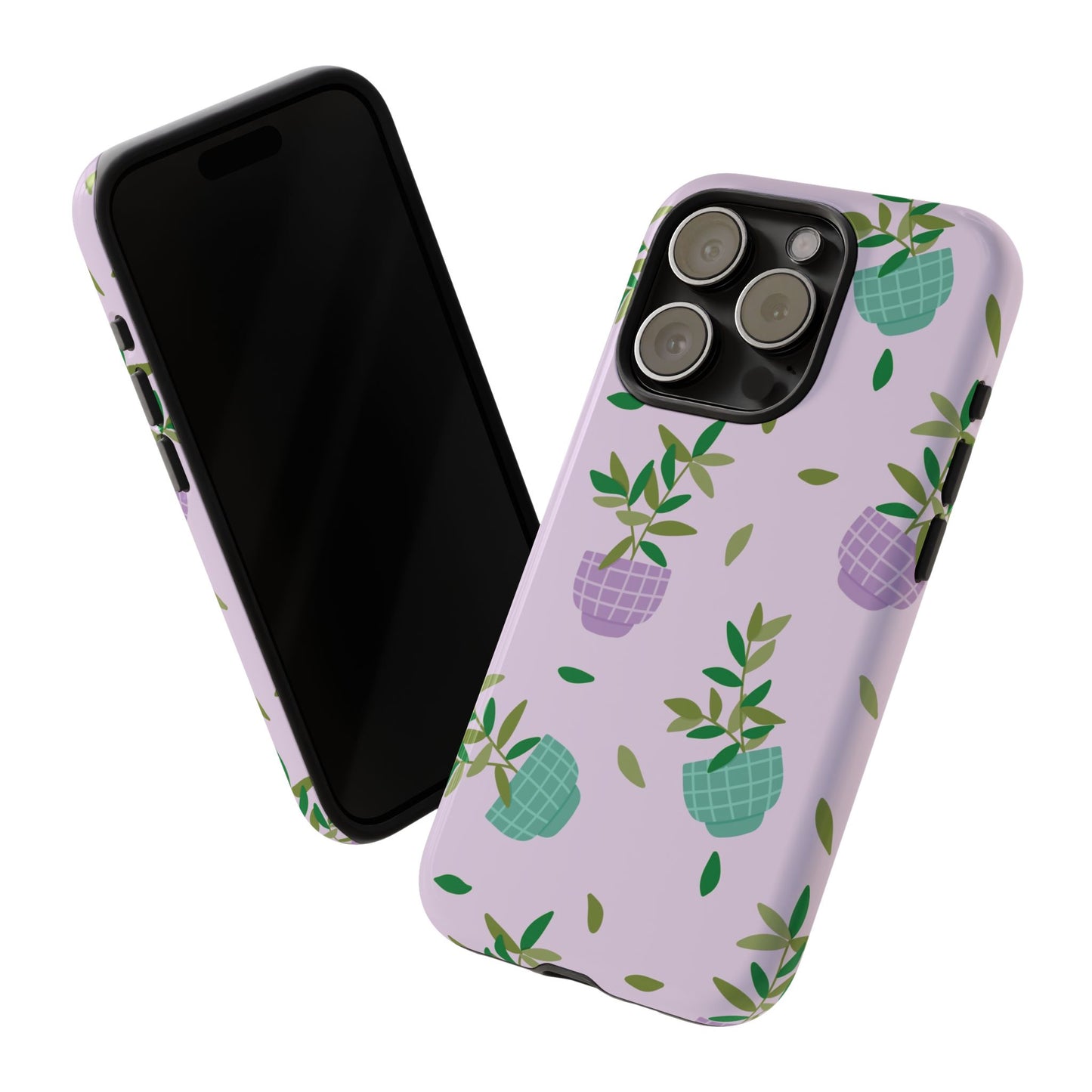 Phone Case: Pot Plants Purple