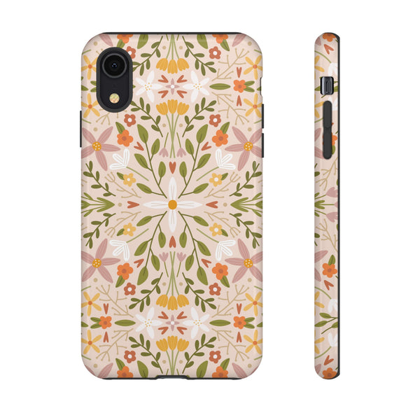 Phone Case: Florals on Tan